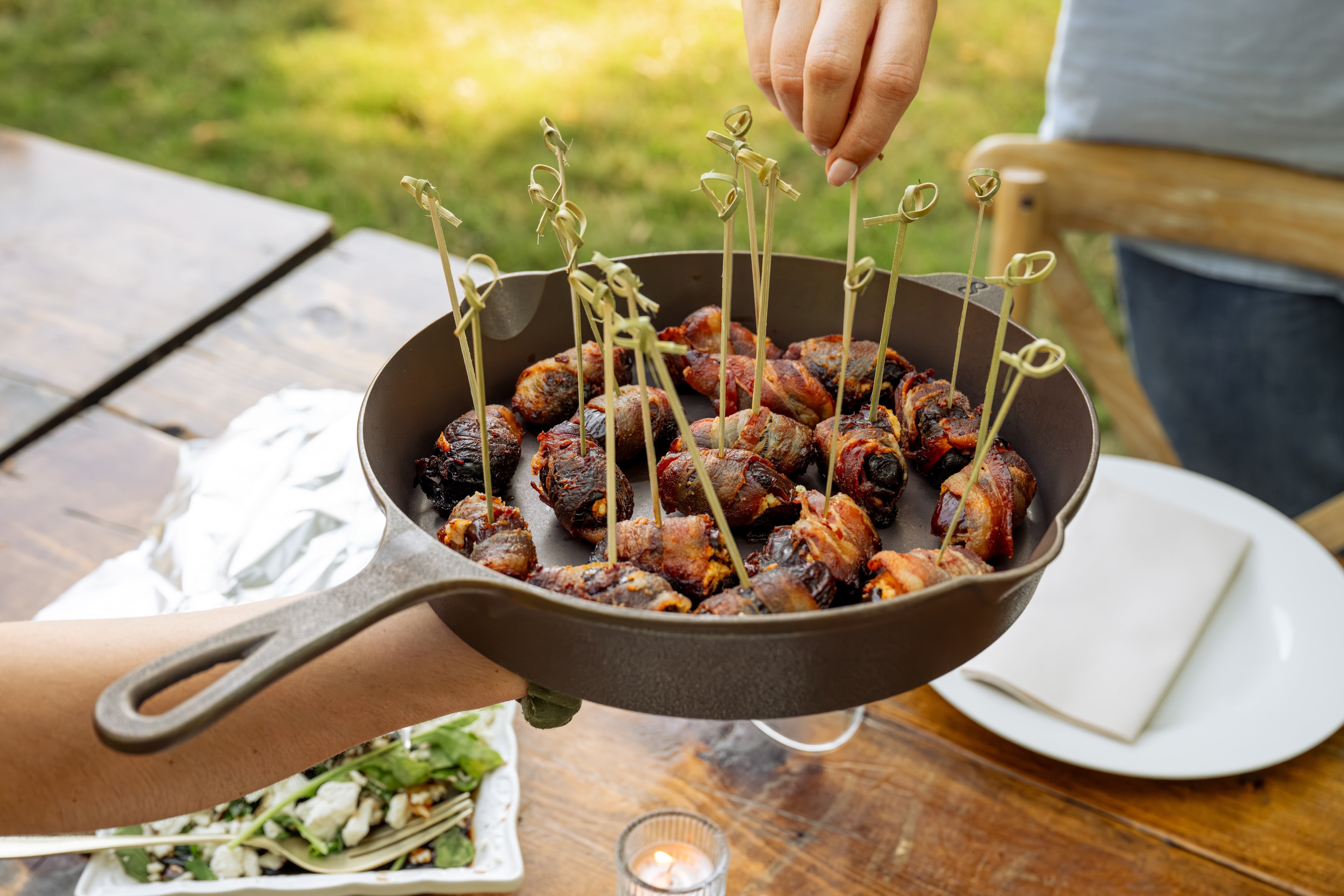 Goat Cheese Stuffed Bacon-Wrapped Dates