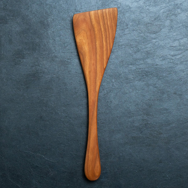 Lancaster Cast Iron Handmade Wooden Spoon & Spatula Set - 12 Cherry Wood, Hand Carved, Made in The USA with Pennsylvania Black Cherry Wood - Cook