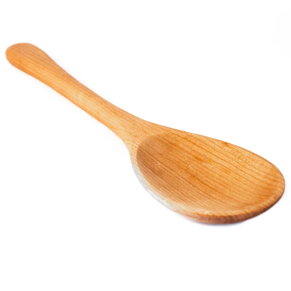 Wood cherry spoon hand carved in america