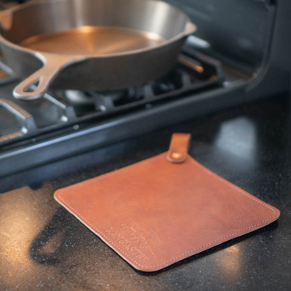 Personalized Leather Pot Holder SET of 2 Leather Skillet -  in 2023