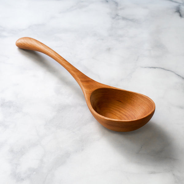 Wood ladle, large soup ladle, large wood spoon,, wood serving