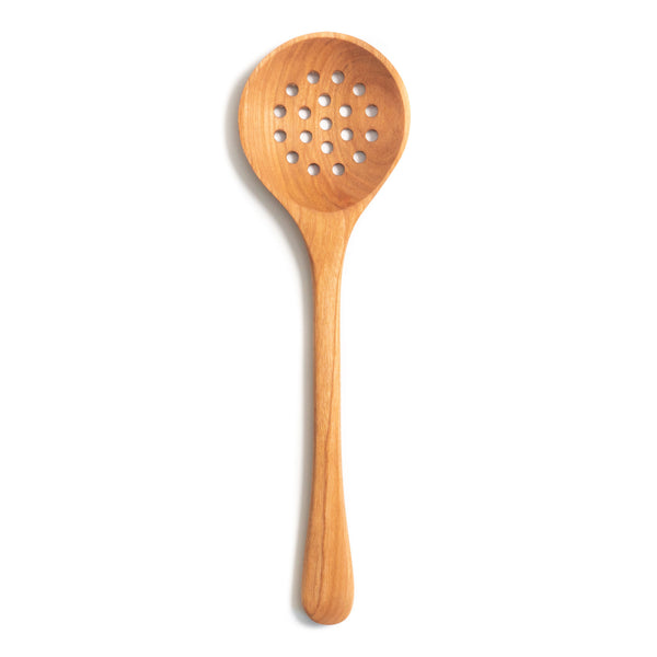 Large Wooden Spoon and Strainer Spoon