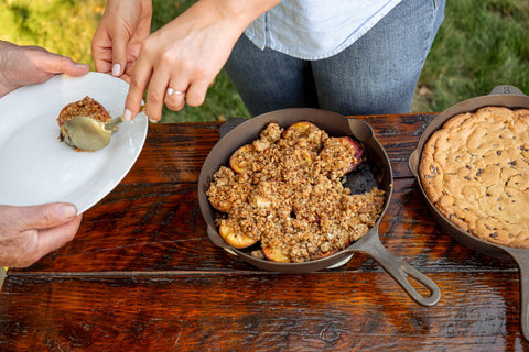 Stuffed Peaches with Brown Sugar Oat Crumble