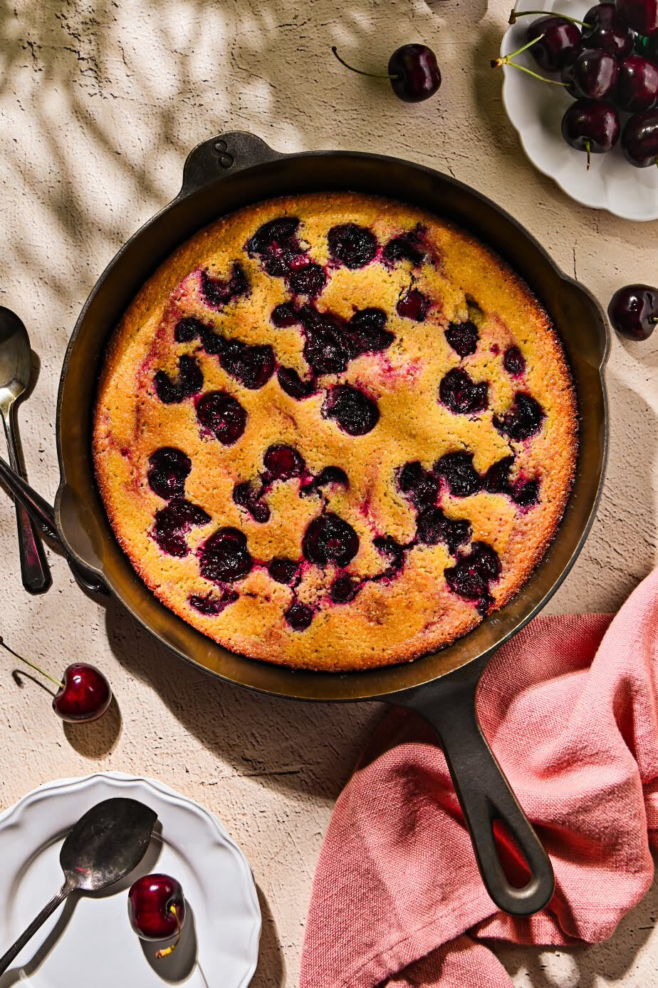 Cherry Cornmeal Spoon Cake