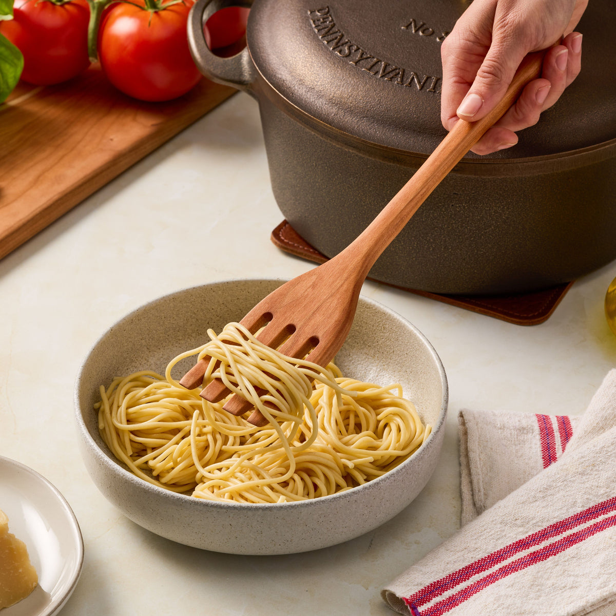 Wooden Pasta Fork and Spaghetti Server