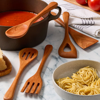 5 Piece Wooden Kitchen Utensil Set