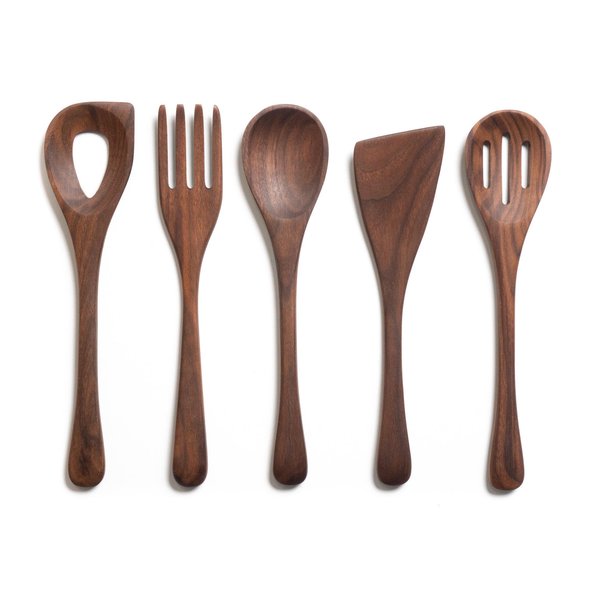 5 Piece Wooden Kitchen Utensil Set Lancaster Cast Iron