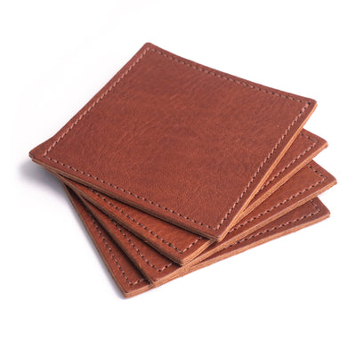 Premium Leather Coaster Set